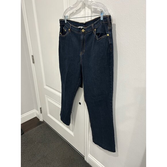 DG2 By Diane Gilman Denim Jeans Blue Plus Size 20WP Dark Wash 5 Pockets Classic - Picture 3 of 10